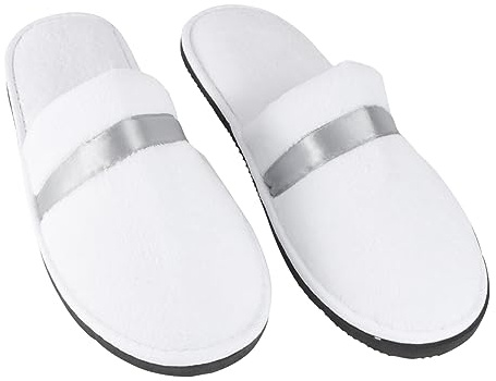 PACKOVE Anti-skid Thickened Unisex Hotel Salon Slippers, White Household Guest Slipper for Winter Home Use