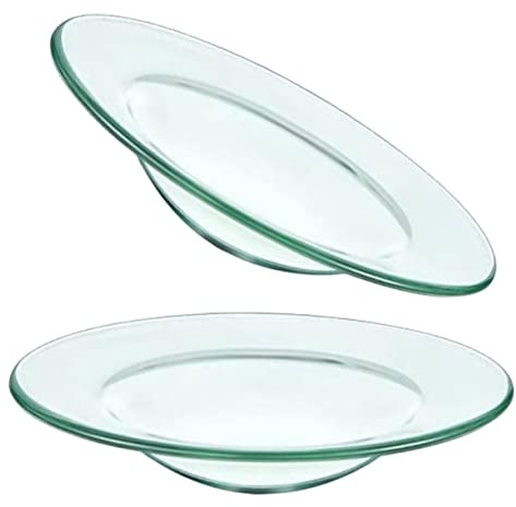 INOOMP Coupelle Bougie en Verre Ronde de Remplacement, Plat en Verre de Remplacement pour Brûleurs, Plaques à Fondre la Cire pour Brûleurs, pour Chambres et Maisons