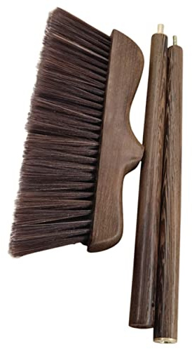 MAGICLULU Chicken Wing Wood Broom Soft Bristles, 3-section Long Handle Sweeper for Indoor and Outdoor Cleaning, Manual Garbage Sweeper Suitable for Home, Yard, Garage Use