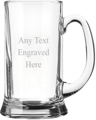 1stclassgifts [Custom] Personalised Engraved Icon Half Pint Glass Tankard 10oz (28cl) Wedding Birthday Retirement Christmas