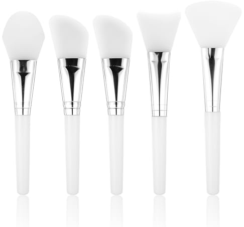 5 Stück Silikon Maskenpinse, MaskenPinsel, Silikon Schlamm Maske Applikator Haarloser Gesichtsmask Pinsel Set, Flexible Masken Pinsel Diy für DIY Augenmaske Hautpflege Augenmasken Reinigungsmaske