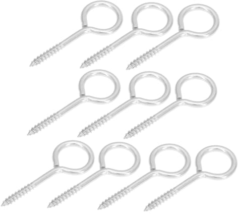 Holibanna 10piezas Tornillos De Gancho De Ojo De Acero Inoxidable Perno De Ojo Para Luces De Cadena Ganchos De Tornillo Para Techo y Gabinete Resistente Para Montaje Pared