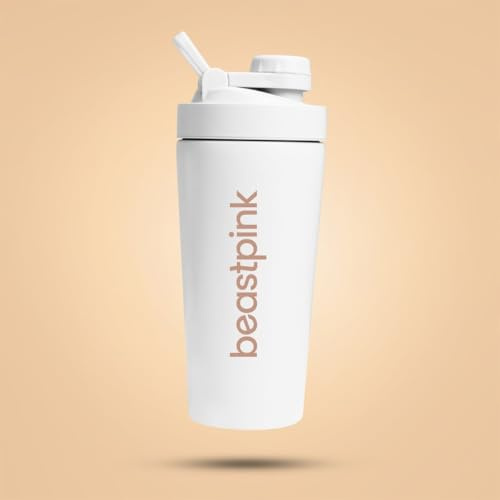 GymBeam Shaker Termico in Acciaio Inox - Steel Shaker 650 ml con Agitatore Twist-off, Ideale per Bevande e Integratori Caldi o Freddi