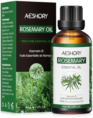 AESHORY Rosmarin Ätherisches Öl 50ML, Natürliches Rosmarinöl Duftöl für Diffuser, Aromatherapie, Körperpflege, Hautpflege, Haarpflege, Entspannung, Massage, Bad