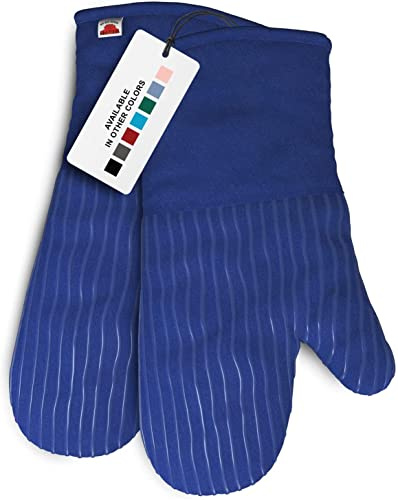 Big Red House - Silicone Oven Mitts - Dark Royal Blue Set of 2-12.5 - Heat Resistant to 536 F / 280 C Kitchen Gloves - Professional Grade Protection Hot Cooking Baking