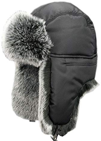 Insun Unisex Winter Mütze Fliegermütze Warme Pilotenmütze mit Kunstfell Wintermütze Ohrenschützer Wintermütze