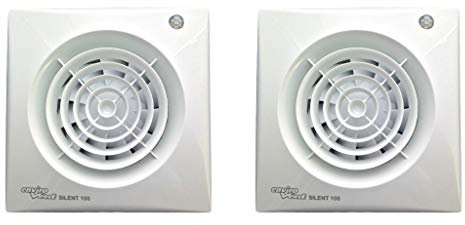 Pack of 2 x Envirovent SILENT-100PIRSilent Extractor Fans with PIR/Timer SIL100PIR