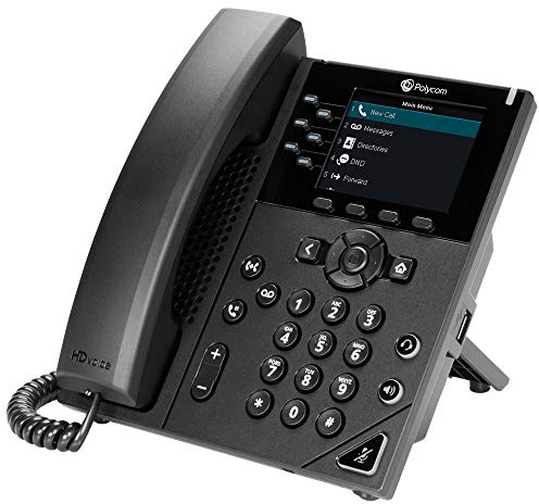 Polycom VVX 350 ( Hands Free Functionality, System Phone, IP Phone:IP enabled, Video Phone ) (Renewed)