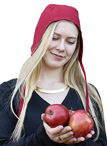 Battle-Merchant Mittelalterliche Bundhaube mit Bändern | Mütze, Hut, Kopfbedeckung, Haube, Mittelalter, Reenactment, LARP & Fantasy Cosplay