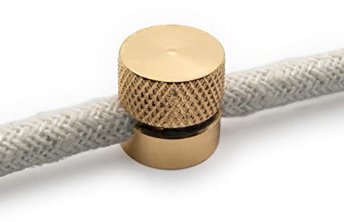 AMARCORDS - 4 Aluminium Deckenpins mit sichtbarer Kabelanpassung. Deckenbefestigung für Lampen und Aufhängungen. Farbe GOLD