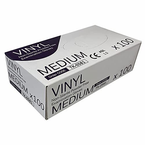 Countrywide Healthcare Powder Free Clear Vinyl Gloves - Medium - Box Of 100