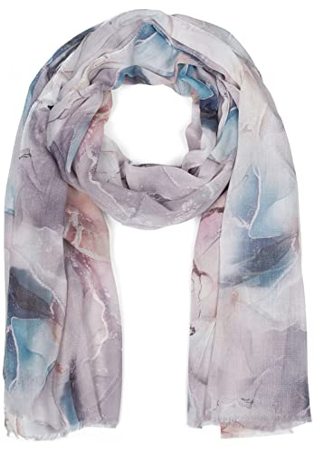 styleBREAKER Damen Schal Marmor Muster Viskose | 180x74 cm Format, weiches kratzfreies Gewebe für Sommer, kurze Fransen-Abschlüsse an den Enden, als Pastell-Stola drapierbar.