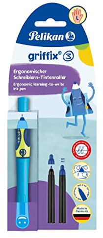 Tintenroller griffix® Tintenschreiber für Linkshänder, Neon Fresh Blue Pelikan 820479, 1 Stück