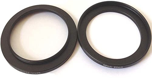 2x Metal 52-62mm Step Up Conversion Rings Video Camera Lens Connect Adapter Size 52mm To 62mm Filter Aperture Connector Screws Focus Digital Photo Film Attachment Fix-Ing Photography Parts Accessories