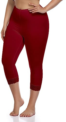 North Bund Capri Leggings pour Femmes 3/4 Pantalon Legging Haute Taille Pantacourt Push Up Sportwear Stretch Opaque sous Jupe Doux Court Jegging avec Dentelle Tenue De Sport Yoga Fitness