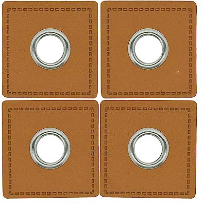 maDDma 4 Metall-Ösen Ösen-Patch auf Kunstleder 35x35mm Hoodies Taschen Ösenpatch, Farbwahl
