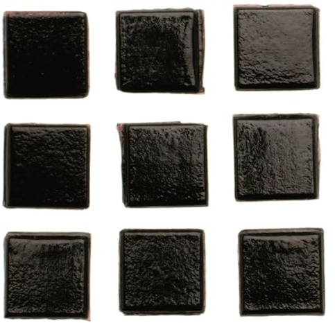 Mosaiksteine aus Glas, quadratisch, 20x20x2 mm, 100 g, ca. 30 Stück, Schwarz