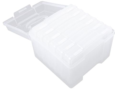 Veemoon Foto-organizer mit Fächern Aufbewahrungsbox für Fotos Kartenbox zum Verschließen Multifunktionaler Foto-container für Kleinteile Bastelmaterialien und Büroartikel