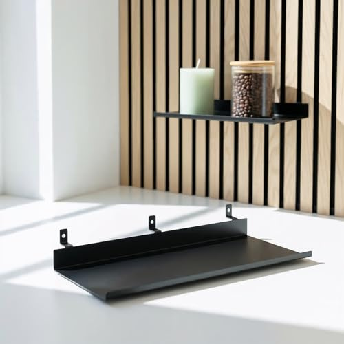 Steinmine - Designmanufaktur Zubehör-Set, Ablagen und Wandbehälter für Wandorganizer & Akustikpaneelen für DIY Wandregal für Büro, Küche & Mehr (Metallablage (klein) für Akustikpaneele hochkant)