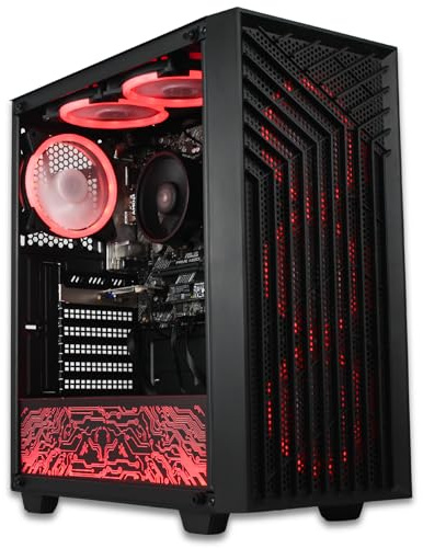 XUM Spartan Prebuilt Gaming PC: AMD Ryzen 5 5600G, Radeon Vega 7 Integrated Graphics, 16GB DDR4 RAM, 256GB NVMe SSD, 1TB HDD, 500W PSU, aRGB, WiFi 5, Windows 11 Home, Entry Level, Black Case