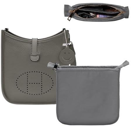 Ovignee Geldbörsen-Organizer-Einsatz für Hermes Evelyne 29 PM, Mini-Evelyne-Taschen-Einsatz mit Reißverschluss, Nylon-Innenfutter mit mehreren Taschen, hält die Tasche in Form und sauber