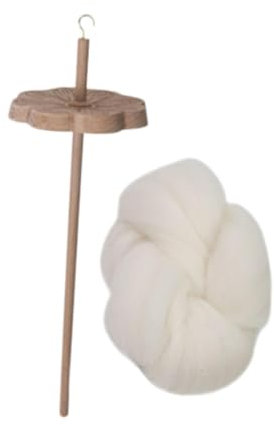kowaku Top Whorl Top Whorl Drop Bastelbedarf Holzgarn Werkzeuge Top Whorl Garn Drop zum Filzen Häkeln Gewebt, 1 Spindel mit Wolle