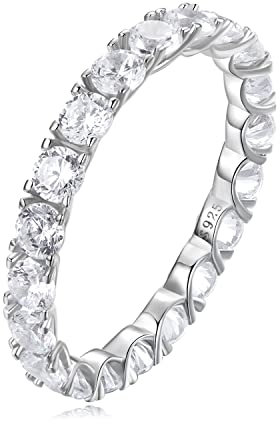 Stapelbarer Ring aus vergoldetem Sterlingsilber mit CZ-Simulationsdiamanten