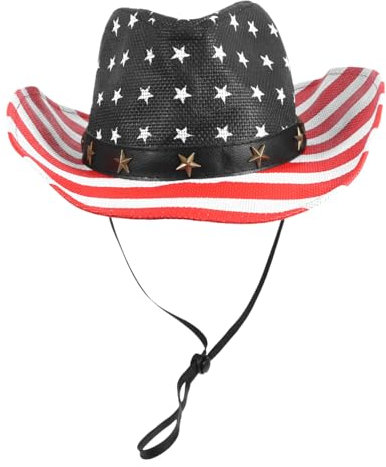 JOINPAYA Amerikanische Flaggenmütze Wasserfester Cowboyhut Mit Vintage Sternstreifen Patriotischer Hut Für Jungen Und Partys Zum 4 Juli