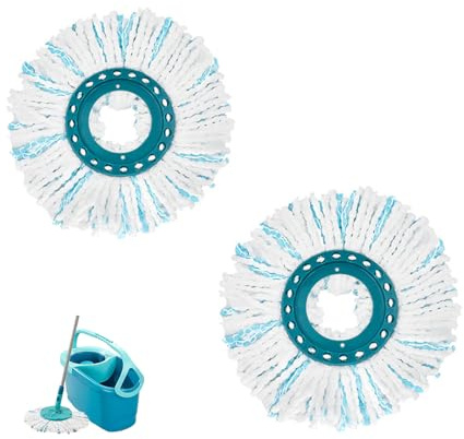 Shirene Testine di Ricambio del Mocio,2 PCS di Copertura per Mocio Compatibili con Leifheit Testina per Mocio in Microfibra Altamente Assorbente Clean Twist Disc Mop per Lavaggio Sporco Particelle