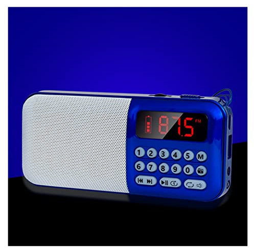 JOLIANE Das Radio-Hochvolumen des Alten Volks mit kleinem Sound Mini Phonograph Portable Player unterstützt U-Disk-TF-Karte(Blue)