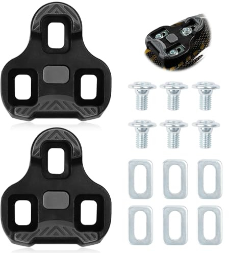 Fahrrad-Cleats Kompatibel mit Look Keo Bike Pedale 3-Loch Grip Blade 2 Max Carbon Classic Cleats, Fahrradschuh Board kompatibel, 4.5° MTB Pedal Straße Anti-Rutsch Fahrrad Zubehör Set