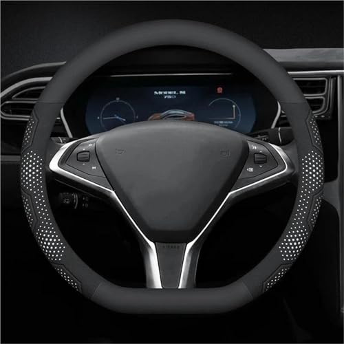 Funda para Volante Coche para Tesla para Model 3 YSX Fibra De Carbono Gamuza Microfibra Cuero Accesorios De Repuesto(Type H)