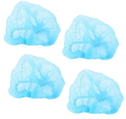 HAPINARY 10 Stück Einweg Haarnetz Vlies Bouffant Haarkappen Blau Stretch Staubschutz Für Make up Hygiene Im Labor Und Lebensmittelbereich