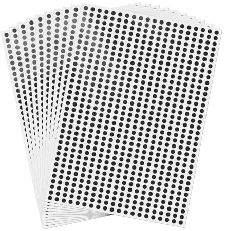 FINDAT 7000 Stück 6.3 mm Klebepunkte Runde Punktaufkleber Etiketten Schwarz | Selbstklebend, Vinyl, wasserfest. Für Kalender, Büro, Schule, Farbcodierung & Markierung