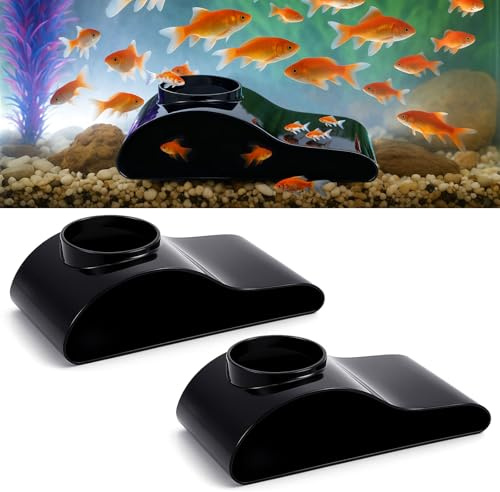 AceOrbit 2 Pcs Aquarium Underground Tunnel Cave with Natural Curve Hole, Fish Tank Decoration Hideout for Viewing Fish, Under Tunnel for Corydora Catfish, Kuhli Loach, Pleco and Shrimps