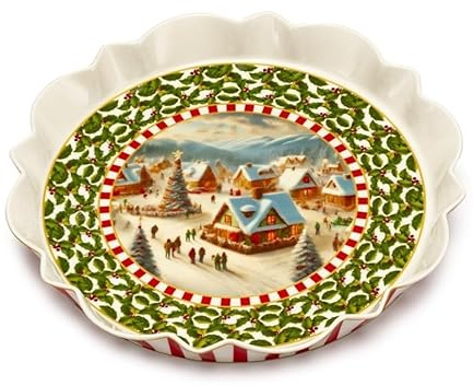 Generico Coppa rotonda grande Natale porcellana 30x4cm Palais Royal