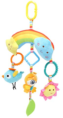 Fdit Sonajero Colgante de Peluche con Forma de Carro de Animales, Juguete Seguro para Cama, Campana para Bebés, Promueve el Desarrollo Muscular, Buen Ejercicio, Material de Felpa/plástico (Búho)