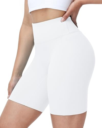 WISMBOX Women's High Waisted Yoga Shorts Cycling Biker Shorts - Squat Proof Tummy Control Gym Workout Running Sports Ladies