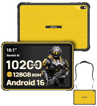 RugKing Pad 2 Pro Rugged Tablet 10.1'' 90Hz Android 16 16GB+128GB 10200mAh | 2TB TF,Built-in eSIM,Waterproof&Dustproof&Shockproof,Dual Speakers, 5G WiFi,3 Card Slots, 48MP+8MP Cameras, Gaming,NFC,FM