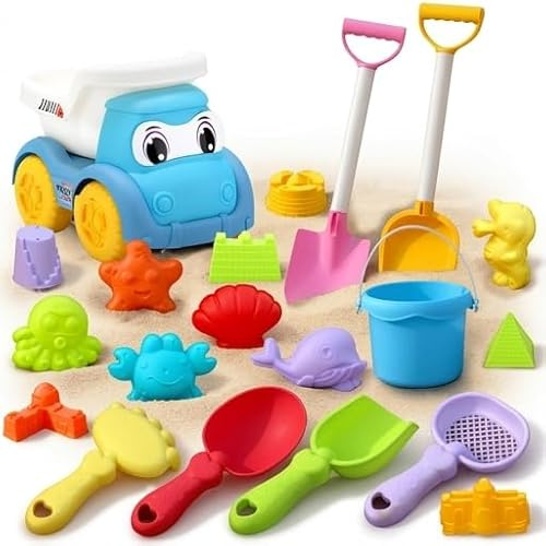Sandspielzeug Set - 19-Teilig Outdoor Spielzeug | Sandkasten Spielzeug Mit Sandformen Und Schaufeln, Für Junge Mädchen Ab 3 Jahren, Ideal Für Reise Und Picknick