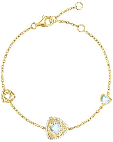 FANCIME Trinity Leroy triangel födelsesten armband dam 925 sterlingsilver kedja ädelsten armband årsdag födelsedag alla hjärtans dag fina smycken presenter för kvinna dina kvinnor, Sterlingsilver