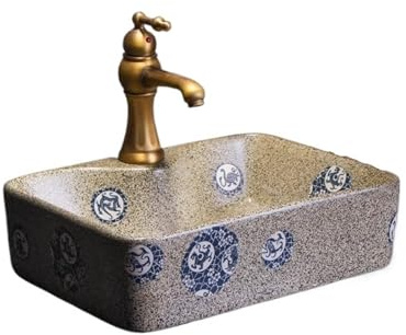 Lavabo da appoggio Piccolo lavabo da bagno in stile retrò (compreso rubinetto e tubo di scarico)