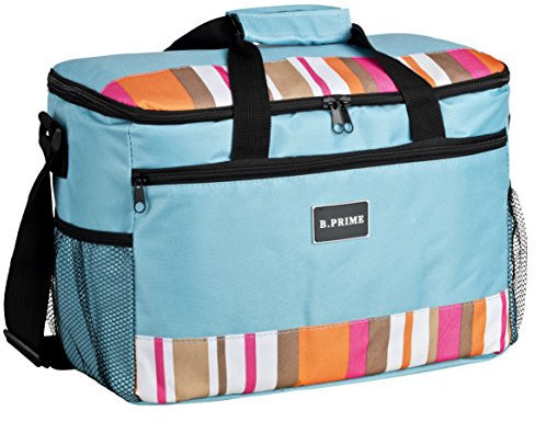 B.PRIME 20L Kühltasche Classic BLAU I 36x26x22cm I Isoliertasche I Lunch-Tasche I Kühlbox I Picknick-Tasche I Eistasche I Campingtasche I Picknick I Outdoor I Reisen I Einkauf I Auto