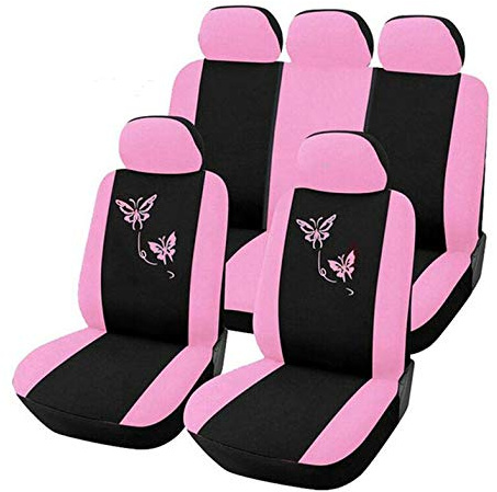 Butterfly Fashion Style Front Rear Universal Car Seat Covers Cute Pink Auto Vehicle Cars Seat Covers