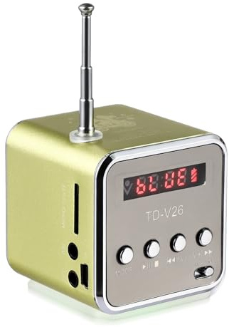 Mipcase Mini Haut-Parleur Numérique Portable Lecteur Mp3 USB Micro Radio FM Stéréo 87.5-108 MHz Entrée Audio 3.5 mm Batterie Rechargeable Panneau LED pour Voyage Et Maison