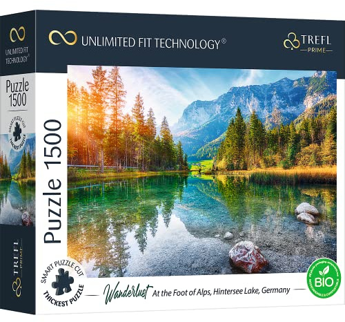 Trefl 26193 1500 Pieces, Dickster Cardboard, Organic, Alps, Bavaria, Mountains, for Adults and Children from 12 Years, UFT Puzzle Wanderlust: at The Foot of Alps, Hintersee Lake, Germany