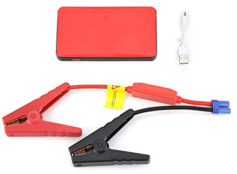 Démarreur de Saut de Voiture, Banque de Puissance de Chargeur de Batterie de Moteur de Démarreur de Saut de Voiture Portable 12V pour Moteur à Essence 3.0L(rouge)
