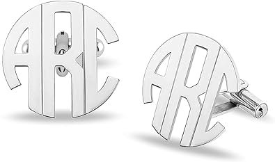 Personalisierte Herren Initial Name Monogramm Manschettenknöpfe, Customized Silber Farbe Manschettenknöpfe, Hochzeit Geschenk, Initial Manschettenknöpfe, Groomsmen Geschenk, Geschenk Für Ihn