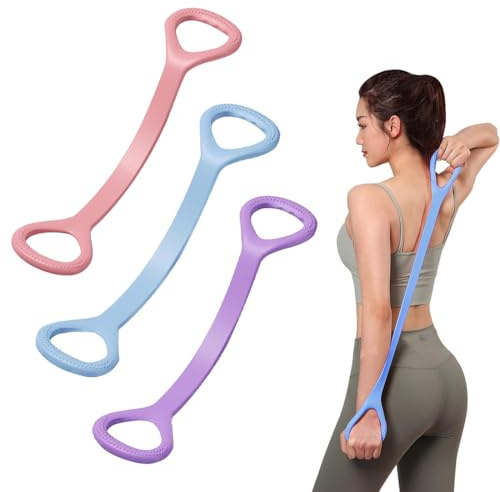 3 Pezzi Elastici Fitness con Maniglia, Elastica di Resistenza per Fitness con Maniglie, Elastico Fitness per Uomo o Donna, per fianchi, gambe e glutei, stretching, Yoga Pilates Allenamento