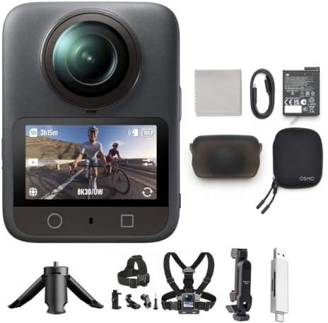 DJI Pack Estándar Osmo 360 Ciclismo Bundle, cámara con Imagen 360° de 1 Pulgada, Video 360° en 8K Nativo, Foto 360° de 120 MP, grabación 8K de 100 min, Sumergible, cámara 360 de acción para Deportes